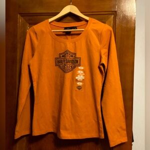 Harley-Davidson Orange Long Sleeve Shirt